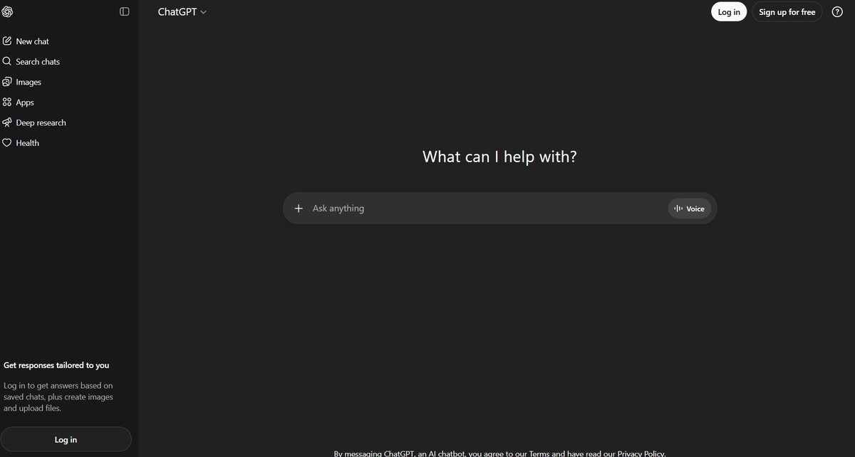ChatGPT Homepage