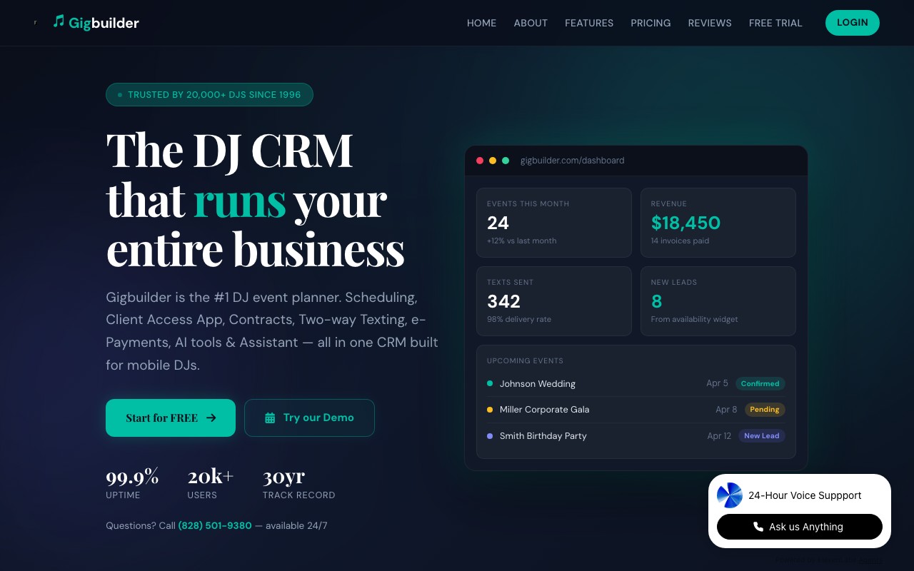 Gigbuilder DJ CRM with event management and music request features