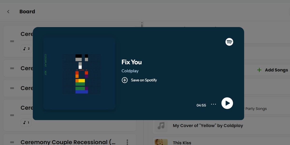 Previewing a Song Before Adding it in SongBoard
