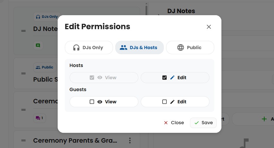 DJs and Hosts Permission