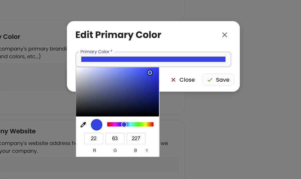 Selecting a Primary Color to Use in SongBoard