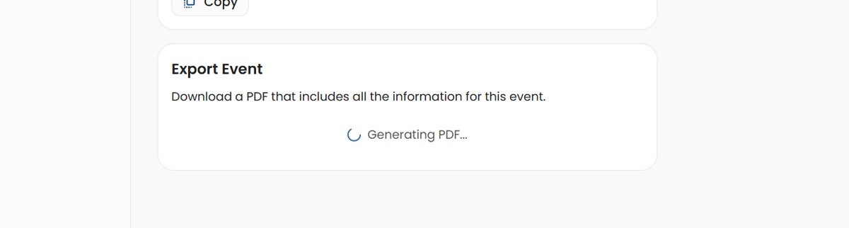 Event PDF being Generated