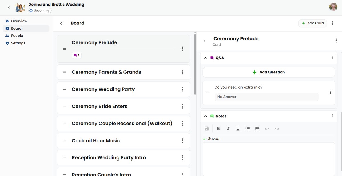 Setting Up Event Board Page