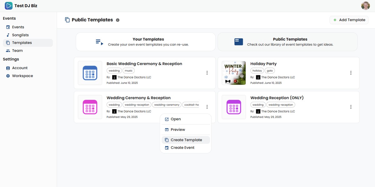 Cloning a Public Template