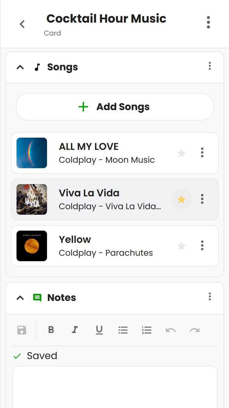 A Host Viewing Selected Songs