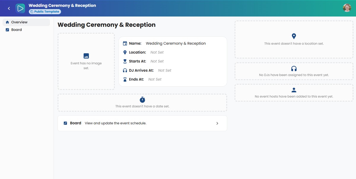 Public Template Overview Page