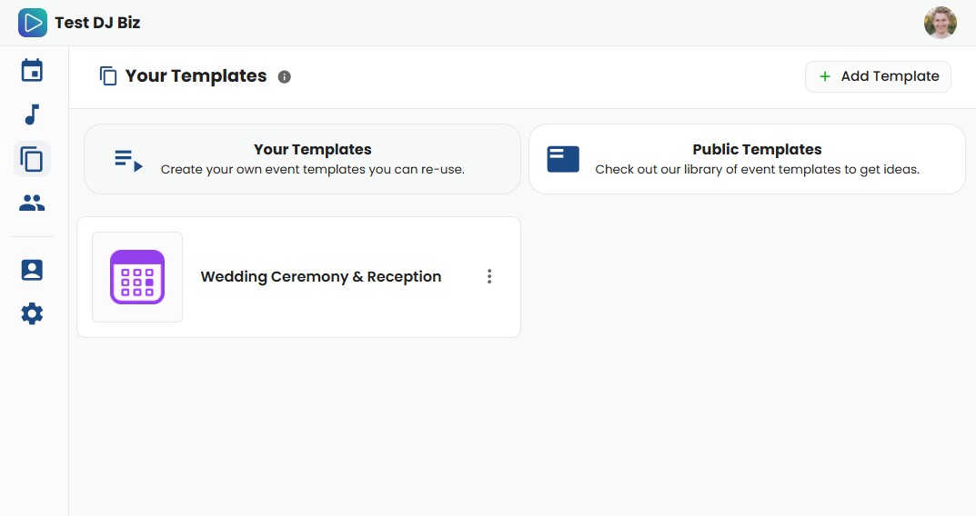 Your Templates Tab